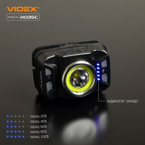 Налобний світлодіодний ліхтарик VIDEX VLF-H035C 410Lm 5000K