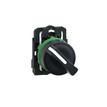 Перемикач 3 положення з фіксацією, d=22мм, 2НВ, чорний XB5, Schneider Electric
