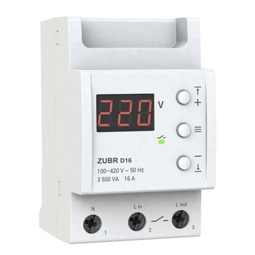 Реле напруги D16 однофазний 16А, ZUBR