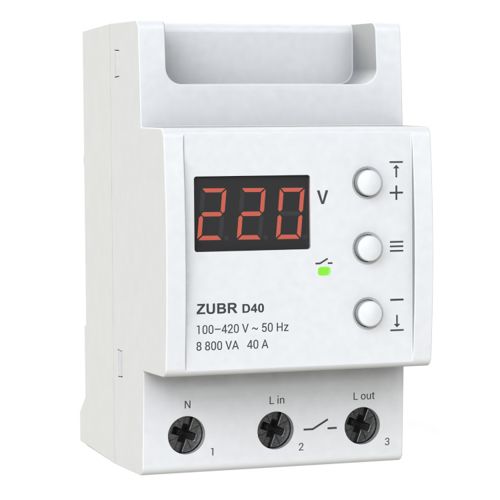 Реле напруги D40 однофазний 40А, ZUBR