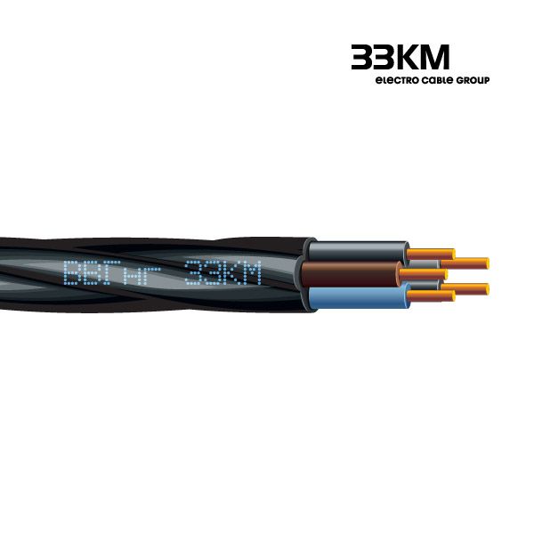 Кабель силовий ВВГнг 5x1,5 круглий чорний, ЗЗКМ