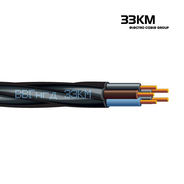 Кабель силовий ВВГнгд 5x4 круглий чорний, ЗЗКМ