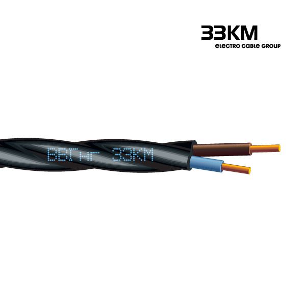 Кабель силовий ВВГнг 2x2,5 круглий чорний, ЗЗКМ