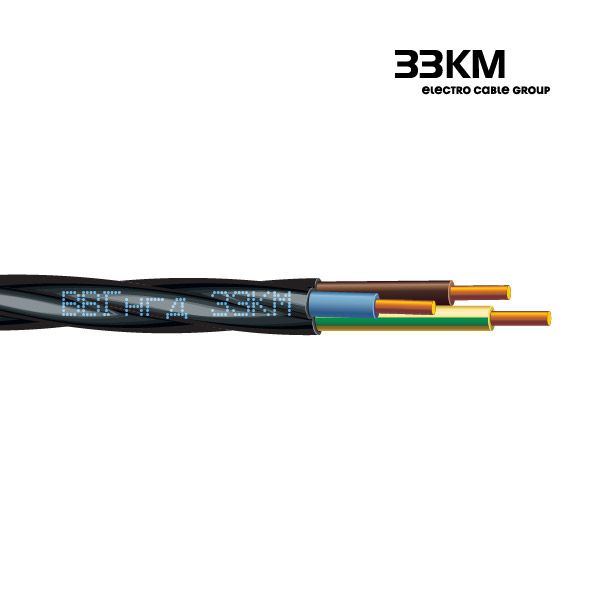 Кабель силовий ВВГнгд 3x6 круглий чорний, ЗЗКМ